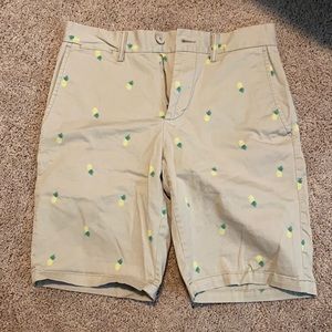 Old navy khaki shorts with pineapples